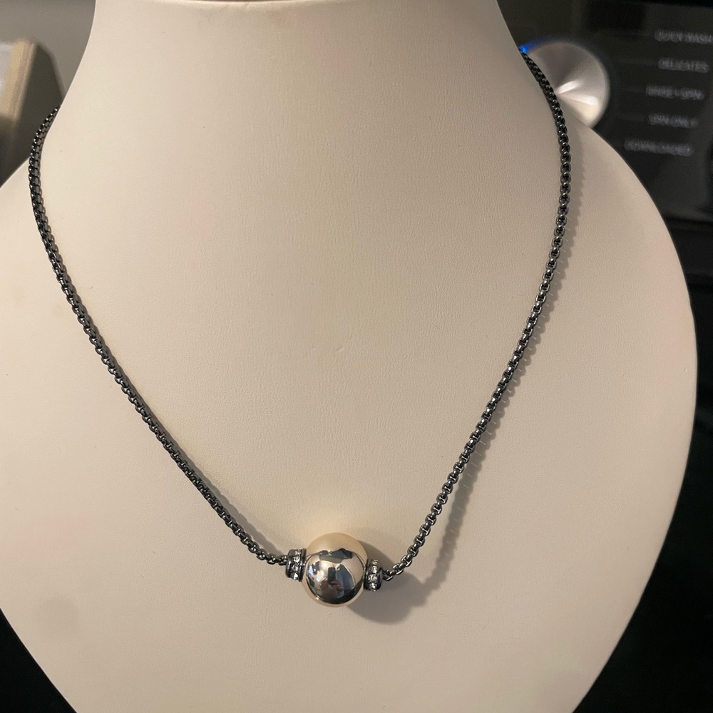 Ball and Chain Black and Gold Necklace with cubic details BRAND new
